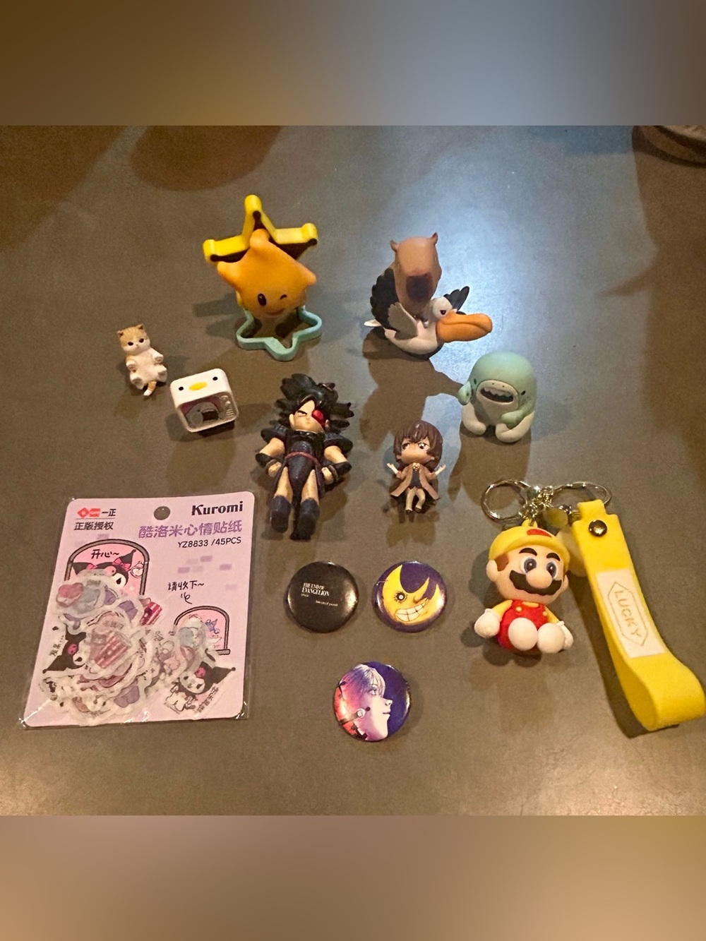 12pc Anime Kawaii Lot: DBZ Dazai Mario Evangelion Sanrio Kuromi